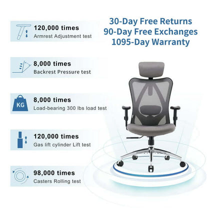 Adjustable Ergonomic Office Chair featuring Lumbar Support - Prime Star Plus Inc.