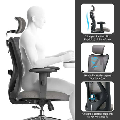 Adjustable Ergonomic Office Chair featuring Lumbar Support - Prime Star Plus Inc.